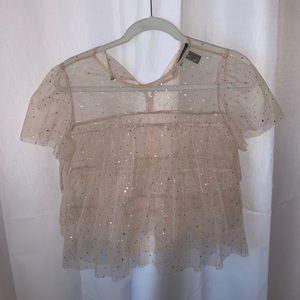 Sheer sparkly lace top
